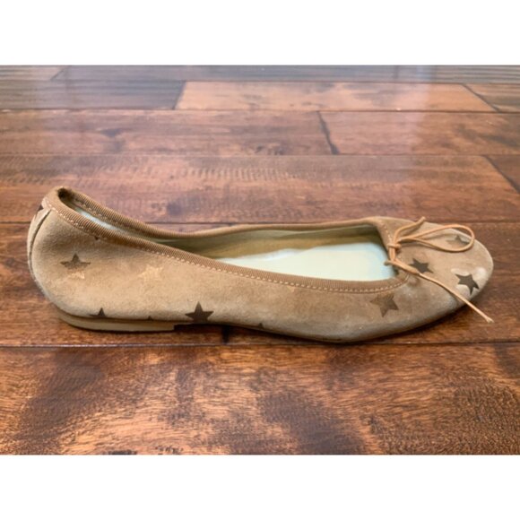 Anniel Brown Suede & Bronze Star Patterned Ballet Flats, Size 40 | 10 - Picture 1 of 9